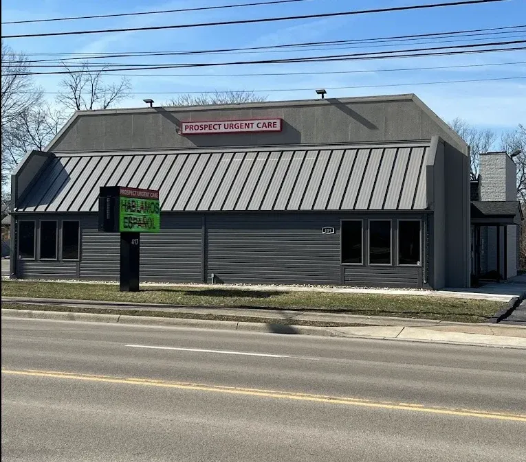 Prospect Urgent Care exterior facing Prospect Road in Ashtabula